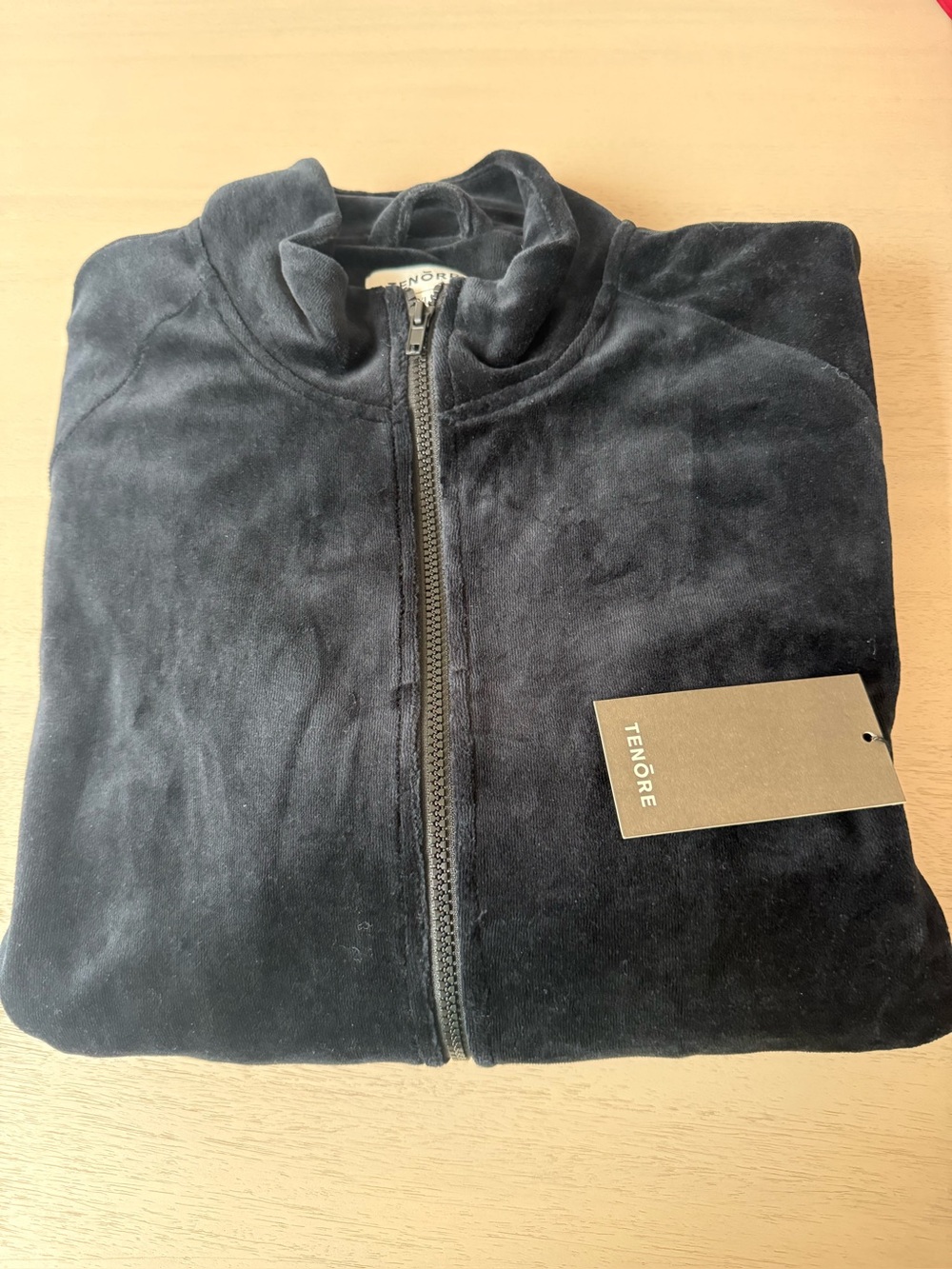 Tenore Velour Blk Zip-up Jkt.
